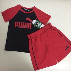 Puma boy sweat like top and shorts